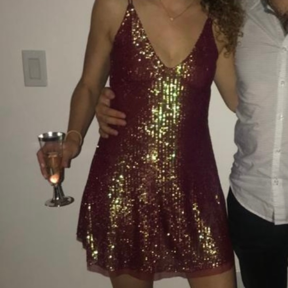 Free People Gold Rush Slip dress - wine color